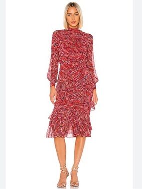 saloni pink bow dress Saloni Camille Velvet Bows Dress